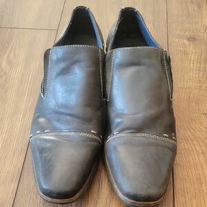 Steve Madden Blue Gray Men's  Leather Slip-On Shoes, Size 9.5